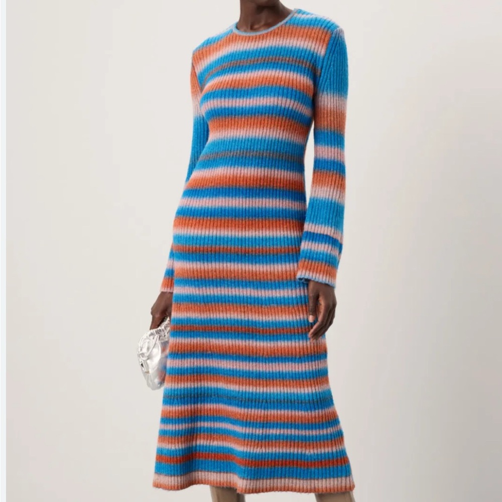 Simon Miller Blue and orange axon knit midi dress